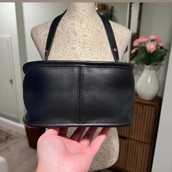 SOLD VINTAGE COACH Black Leather & Nickle Hardware Janice Legacy Bag #9959 - Picture 10 of 13